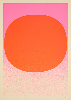 Rupprecht Geiger - Variation Runde Farbe II  leuchtrot warm mit Spritzer auf rosa kalt, 81462-3, Van Ham Kunstauktionen