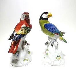 Meissen - Zwei Papageien auf Stamm, 65856-11, Van Ham Kunstauktionen