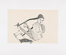Cornelia Schleime - Ohne Titel Maedchen auf dem Stuhl, 69000-175, Van Ham Kunstauktionen