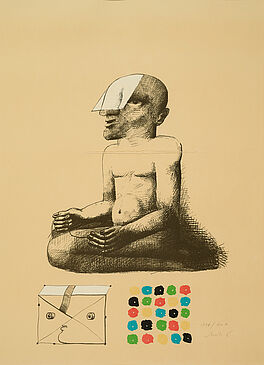 Horst Antes - Sitzende Figur mit mag Farbquadrat, 80374-1000, Van Ham Kunstauktionen