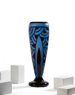 Charles Schneider Le Verre Francais - Bodenvase Nenuphars bleus, 81684-15, Van Ham Kunstauktionen