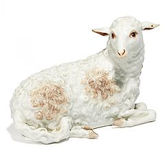 Meissen - Liegendes Schaf, 58116-84, Van Ham Kunstauktionen