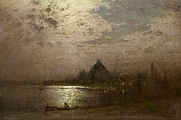 Louis Douzette - Mondnacht ueber dem Hafen von Venedig, 73393-3, Van Ham Kunstauktionen
