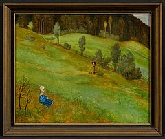 Matthaeus Schiestl - Maedchen am Wiesenhang, 76681-2, Van Ham Kunstauktionen