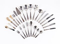 Robbe  Berking - Grosses Speisebesteck fuer 12 Personen mit Wappengravur, 76847-54, Van Ham Kunstauktionen