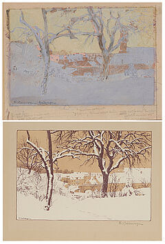 Friedrich Kallmorgen - Winter in Groetzingen, 69447-79, Van Ham Kunstauktionen