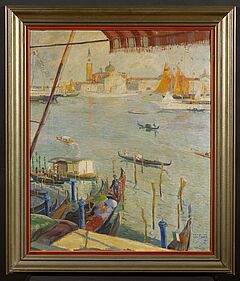 Fritz Gaertner - Gondeln vor dem Canal Grande in Venedig, 73139-1, Van Ham Kunstauktionen