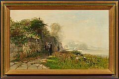 Hugo Muehlig - Spaziergaenger an der Uferpromenade am Rhein, 75878-17, Van Ham Kunstauktionen