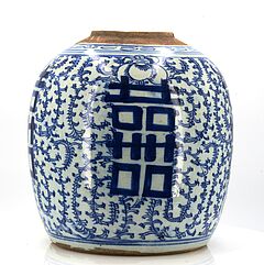 Ingwertopf mit Schriftzeichen fuer Doppelglueck und Lotosranken, 66668-7, Van Ham Kunstauktionen