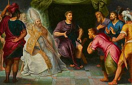 Otto van Veen - Kaiser Konstantin und Bischof Miltiades leiten das Konzil gegen die donatistische Haeresie, 76298-15, Van Ham Kunstauktionen