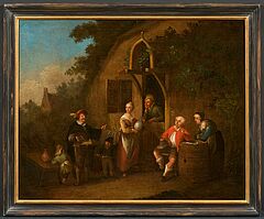 Niederlaendische Schule - Der Theriakverkaeufer vor einem Wirtshaus, 73593-8, Van Ham Kunstauktionen