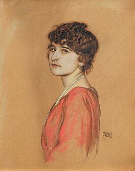 Franz von Stuck - Portraet einer Dame mit Perlkette, 77818-1, Van Ham Kunstauktionen