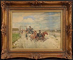 Gregor von Bochmann - Estnische Bauern in stürmischer Kutschfahrt, 82202-3, Van Ham Kunstauktionen