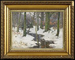 August Luedecke-Cleve - Bachlauf im Winterwald, 66292-1, Van Ham Kunstauktionen