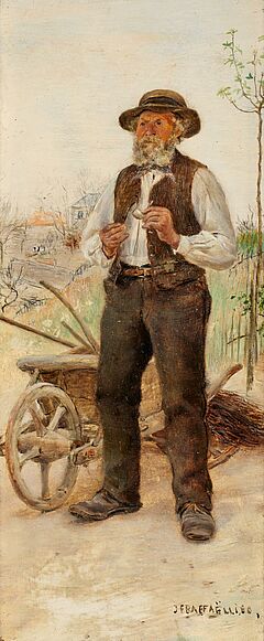Jean Francois Raffaelli<br > - Herr mit Schubkarre, 80391-1, Van Ham Kunstauktionen