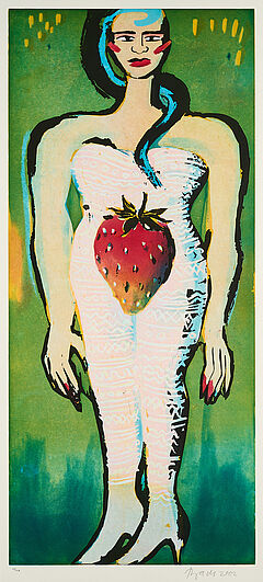 Elvira Bach - Ohne Titel Frau mit Erdbeere, 81308-38, Van Ham Kunstauktionen