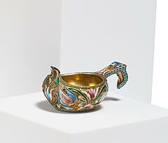 Russland - Miniatur Kovsh mit Cloisonnedekor, 80693-3, Van Ham Kunstauktionen