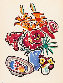 Gabriele Muenter - Stillleben mit Blumen und Obstschale, 59955-2, Van Ham Kunstauktionen