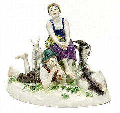 Meissen - Hirtenpaar mit Ziegen, 56049-26, Van Ham Kunstauktionen