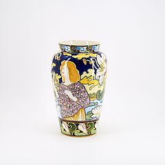 Societa Ceramica di Colonnata - Grosse Jugendstil Vase mit Frauenbildnis, 80186-1, Van Ham Kunstauktionen