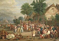 Niederländische Schule - Holländisches Dorffest, 80877-10, Van Ham Kunstauktionen