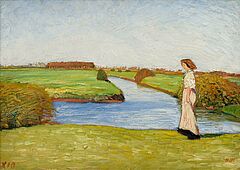 Otto Modersohn - Louise Modersohn-Breling in den Wuemmewiesen, 81512-1, Van Ham Kunstauktionen