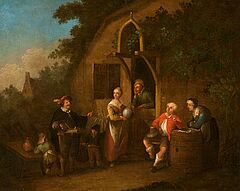 Niederlaendische Schule - Der Theriakverkaeufer vor einem Wirtshaus, 73593-8, Van Ham Kunstauktionen