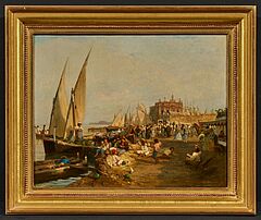 Jules Ruinart de Brimont - Volksfest auf dem Strand vor Neapel, 75422-8, Van Ham Kunstauktionen