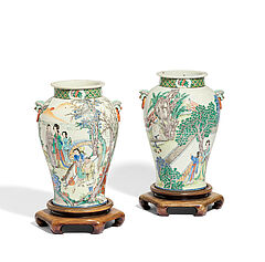 Paar famille verte-Vasen, 73441-1, Van Ham Kunstauktionen