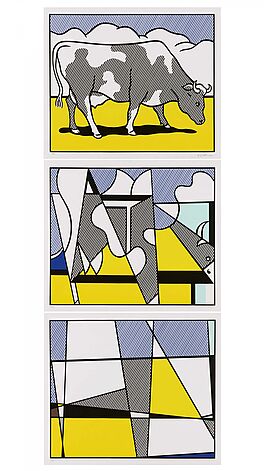 Roy Lichtenstein - Cow Triptych Cow Going Abstract, 76854-1, Van Ham Kunstauktionen