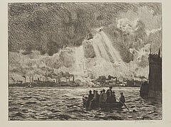 Friedrich Kallmorgen - Konvolut aus 5 Druckgraphiken Die Elbe bei Altona Spitzbergen Mausi zeichnet in Grossvaters Atelier Sonnenglanz und Strassenansicht, 69447-126, Van Ham Kunstauktionen