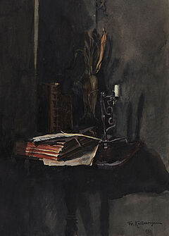 Friedrich Kallmorgen - Konvolut aus zwei Aquarellen Stillleben Dorfkirche, 69447-100, Van Ham Kunstauktionen