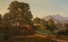 Louis Gurlitt - Voralpenlandschaft mit mächtigen Eichen, 81591-1, Van Ham Kunstauktionen