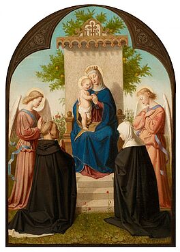 Duesseldorfer Schule - Thronende Maria mit dem Christusknaben und Heiligen, 55410-4, Van Ham Kunstauktionen