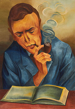 Christian Arnold - Lesender mit Pfeife, 75474-1, Van Ham Kunstauktionen