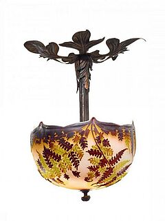 Emile Galle - Deckenampel mit Farndekor, 53604-30, Van Ham Kunstauktionen