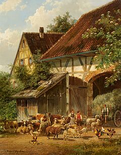 Hubert Kaplan - Vor dem Fachwerkgehöft, 82169-21, Van Ham Kunstauktionen