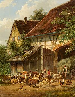 Hubert Kaplan - Vor dem Fachwerkgehöft, 82169-21, Van Ham Kunstauktionen