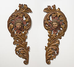 Paar grosse Wandappliken mit Puttenkoepfen, 75857-1, Van Ham Kunstauktionen