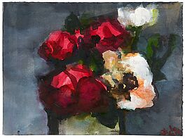 Klaus Fussmann - Rote und weisse Blumen in einer Vase, 63027-78, Van Ham Kunstauktionen