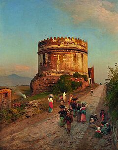 Albert Flamm - Am Grabmal der Caecilia Metella bei Rom, 77885-3, Van Ham Kunstauktionen