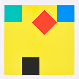 Camille Graeser - Bewegung im Raum Quadrate auf gelbem Grund, 70056-10, Van Ham Kunstauktionen