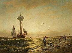 Eduard Hildebrandt - Anlandende Fischerboote im Abdendlicht, 76689-2, Van Ham Kunstauktionen