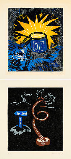 Joerg Immendorff - Konvolut von 2 Druckgrafiken Aus Babel, 81356-6, Van Ham Kunstauktionen