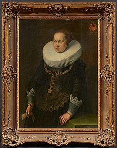Niederlaendische Schule - Portraet einer vornehmen Dame mit feiner Halskrause, 81832-1, Van Ham Kunstauktionen