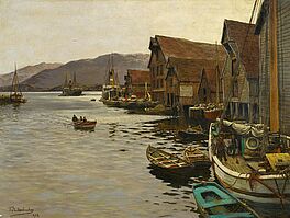 Themistokles von Eckenbrecher - Im Hafen von Flekkefjord Norwegen, 59195-1, Van Ham Kunstauktionen