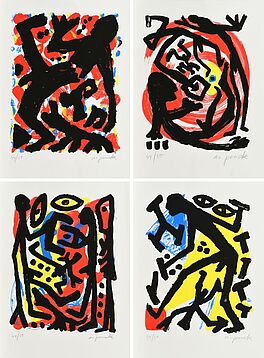 AR Penck Ralf Winkler - Konvolut von 4 Lithografien, 62443-74, Van Ham Kunstauktionen