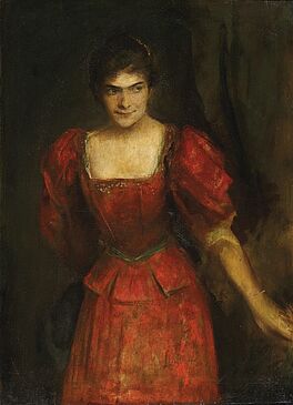 Franz Seraph von Lenbach - Portraet einer jungen Dame in rotem Kleid, 44046-4, Van Ham Kunstauktionen