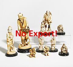 Fuenf Okimono und vier Netsuke, 66779-8, Van Ham Kunstauktionen