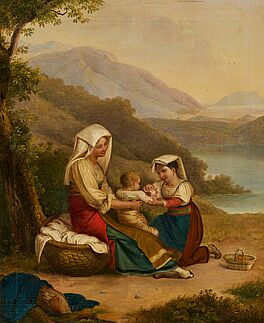 Zwei Italienerinnen mit Kind vor Landschaft, 75878-24, Van Ham Kunstauktionen